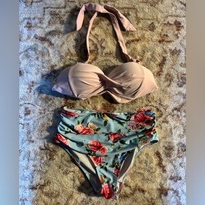 🌟 3/$20 Eligible! Floral High-Waisted Bikini Set